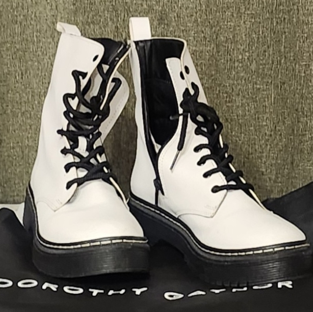 White Combat Boots